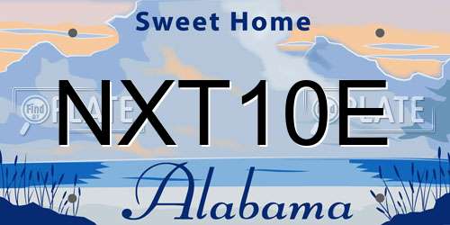 NXT10E Alabama License Plate