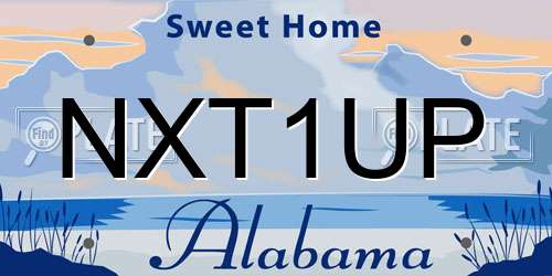 NXT1UP Alabama License Plate