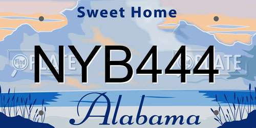 NYB444 Alabama License Plate