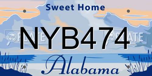 NYB474 Alabama License Plate