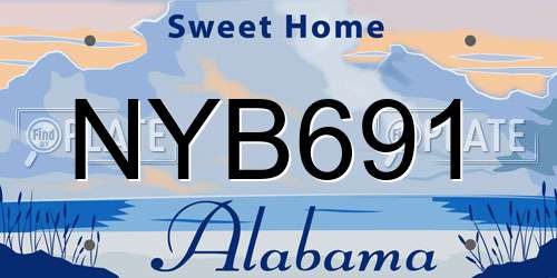 NYB691 Alabama License Plate