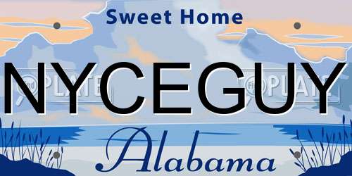 NYCEGUY Alabama License Plate