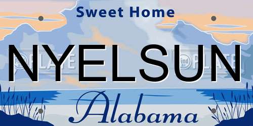 NYELSUN Alabama License Plate