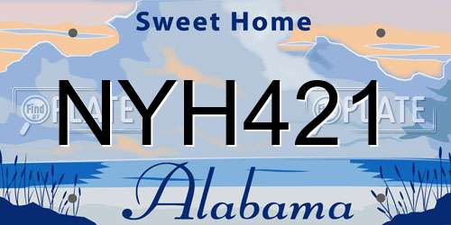 NYH421 Alabama License Plate