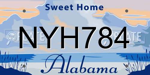 NYH784 Alabama License Plate