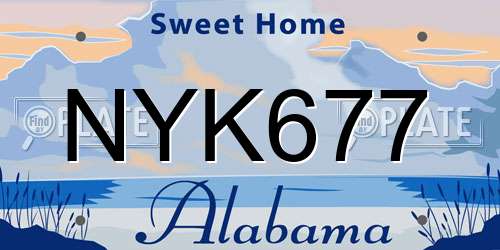 NYK677 Alabama License Plate