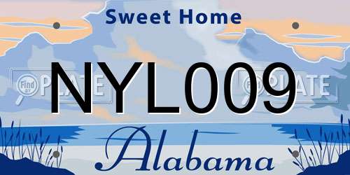 NYL009 Alabama License Plate