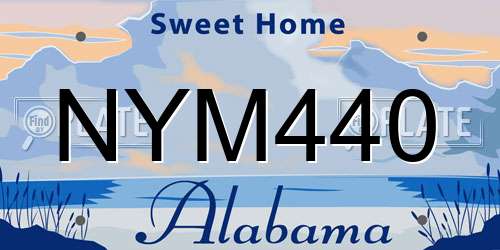 NYM440 Alabama License Plate
