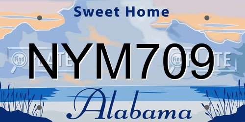 NYM709 Alabama License Plate