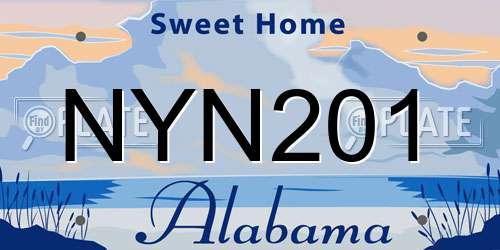 NYN201 Alabama License Plate