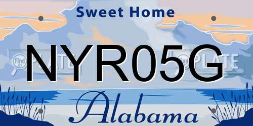 NYR05G Alabama License Plate