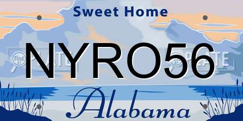 NYRO56 Alabama License Plate