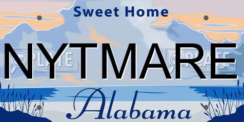 NYTMARE Alabama License Plate