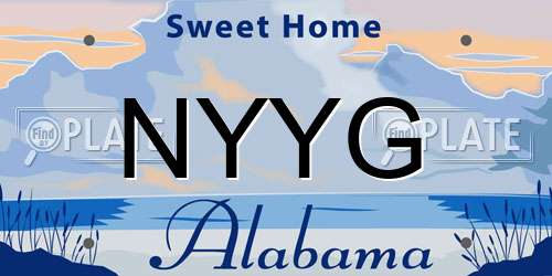 NYYG Alabama License Plate