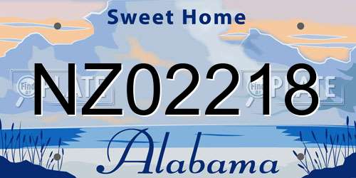 NZ02218 Alabama License Plate