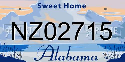NZ02715 Alabama License Plate