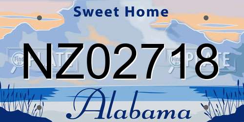 NZ02718 Alabama License Plate
