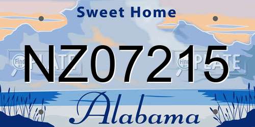 NZ07215 Alabama License Plate