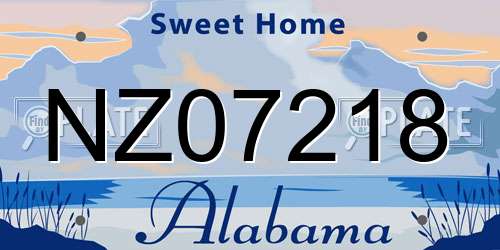 NZ07218 Alabama License Plate