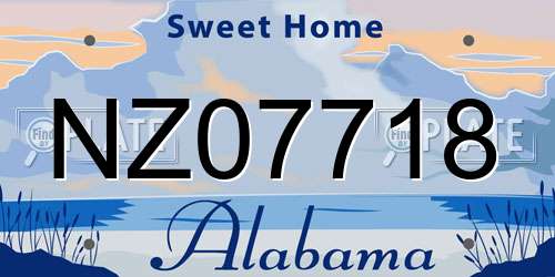 NZ07718 Alabama License Plate