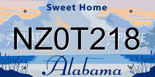 NZ0T218 Alabama License Plate