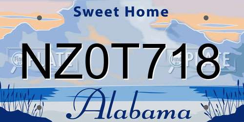 NZ0T718 Alabama License Plate