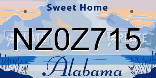 NZ0Z715 Alabama License Plate