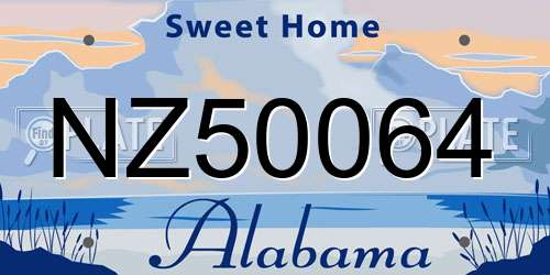 NZ50064 Alabama License Plate