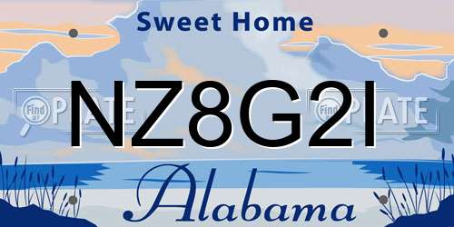 NZ8G2I Alabama License Plate