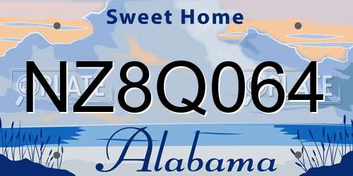 NZ8Q064 Alabama License Plate
