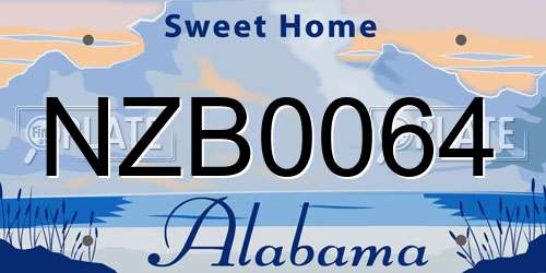 NZB0064 Alabama License Plate