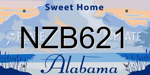 NZB621 Alabama License Plate