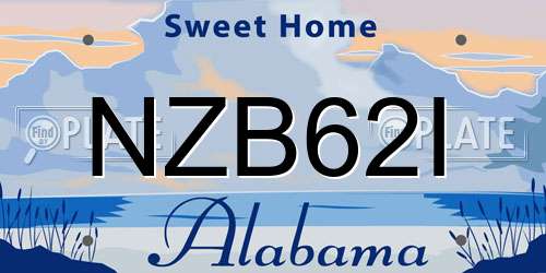 NZB62I Alabama License Plate