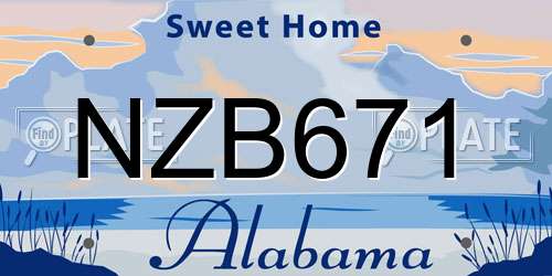NZB671 Alabama License Plate