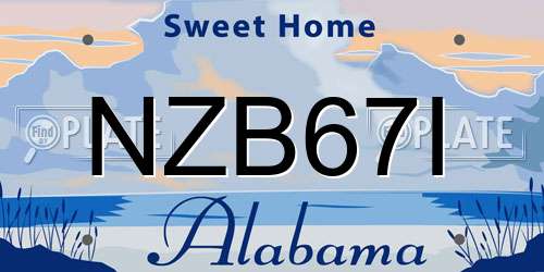 NZB67I Alabama License Plate