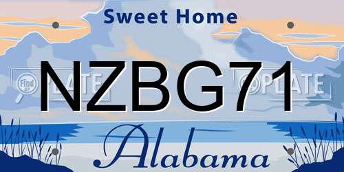 NZBG71 Alabama License Plate