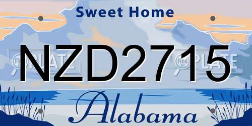 NZD2715 Alabama License Plate