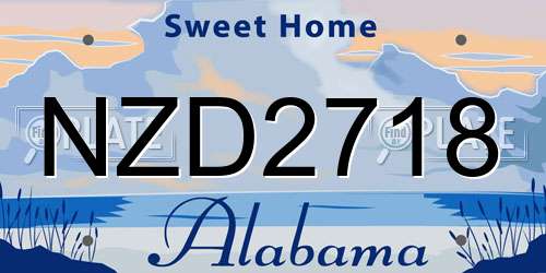 NZD2718 Alabama License Plate