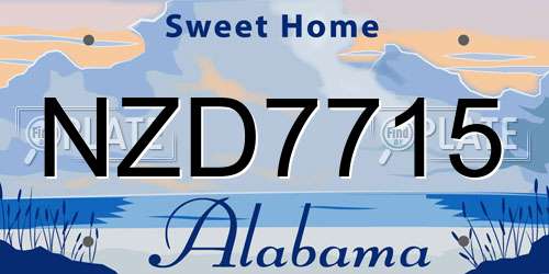 NZD7715 Alabama License Plate