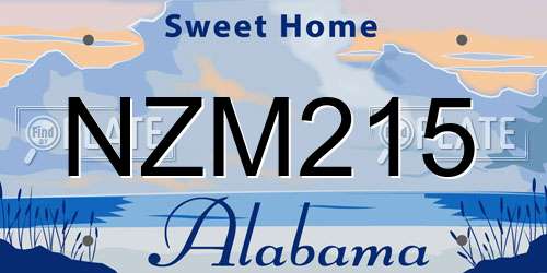 NZM215 Alabama License Plate