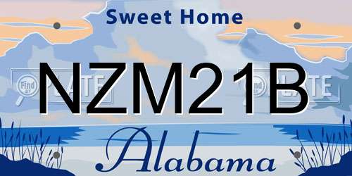 NZM21B Alabama License Plate