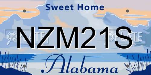 NZM21S Alabama License Plate
