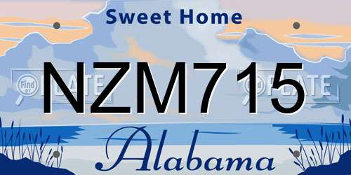 NZM715 Alabama License Plate