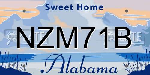 NZM71B Alabama License Plate