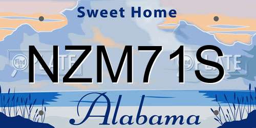 NZM71S Alabama License Plate