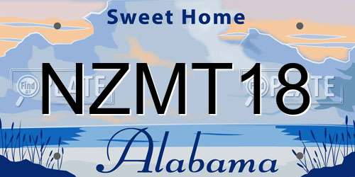 NZMT18 Alabama License Plate