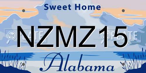 NZMZ15 Alabama License Plate