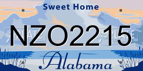 NZO2215 Alabama License Plate