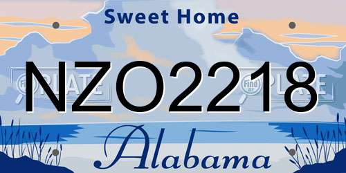 NZO2218 Alabama License Plate