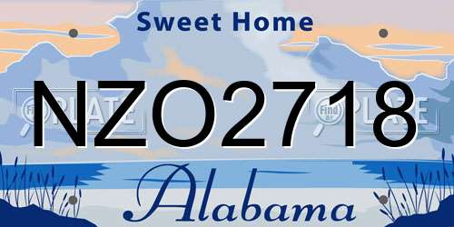 NZO2718 Alabama License Plate